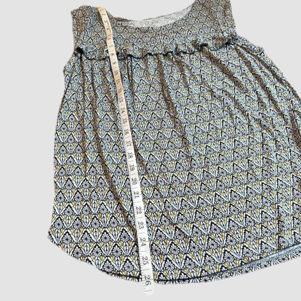 LOFT Sleeveless Geometric Top in Black and Yellow